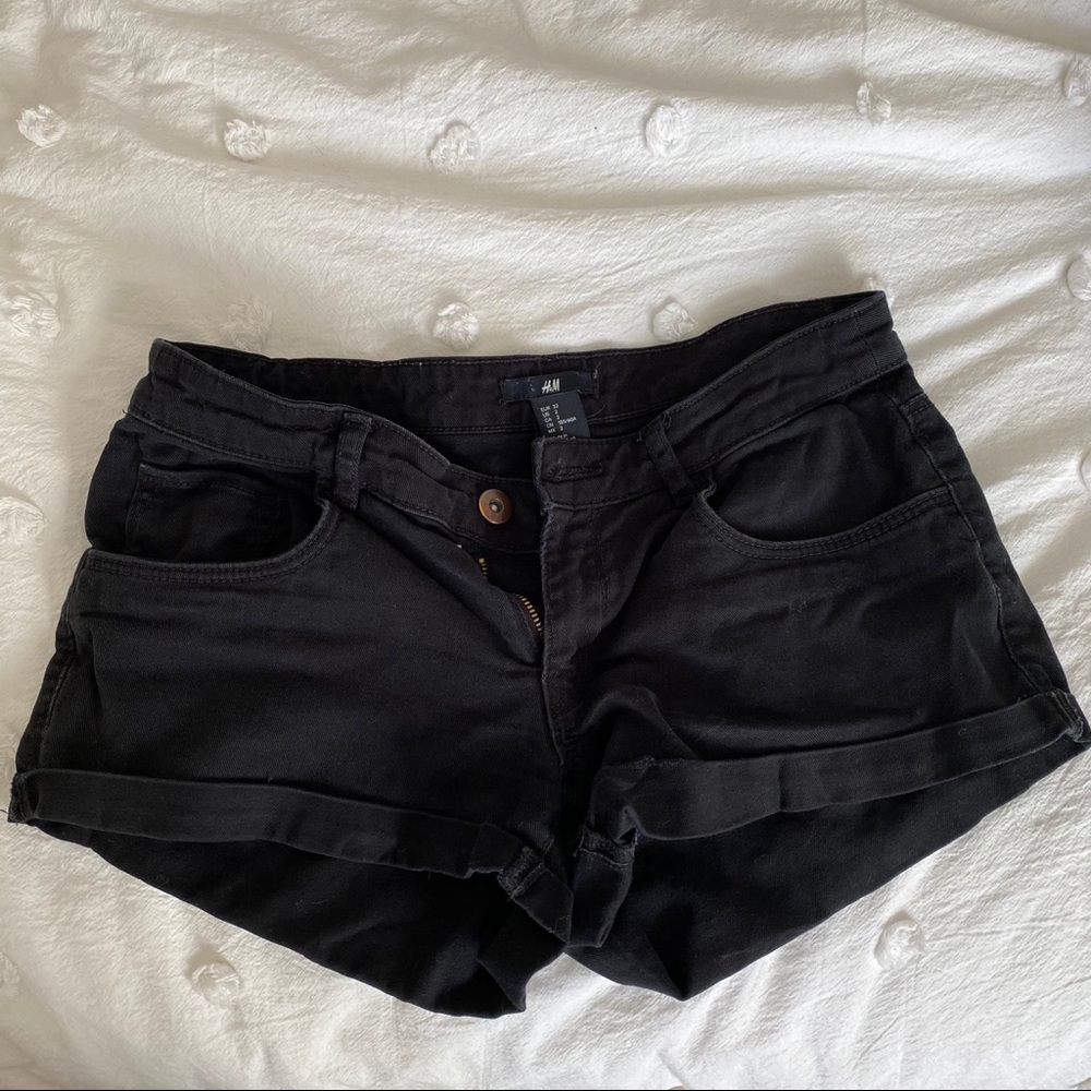 Black Low-Rise Shorts